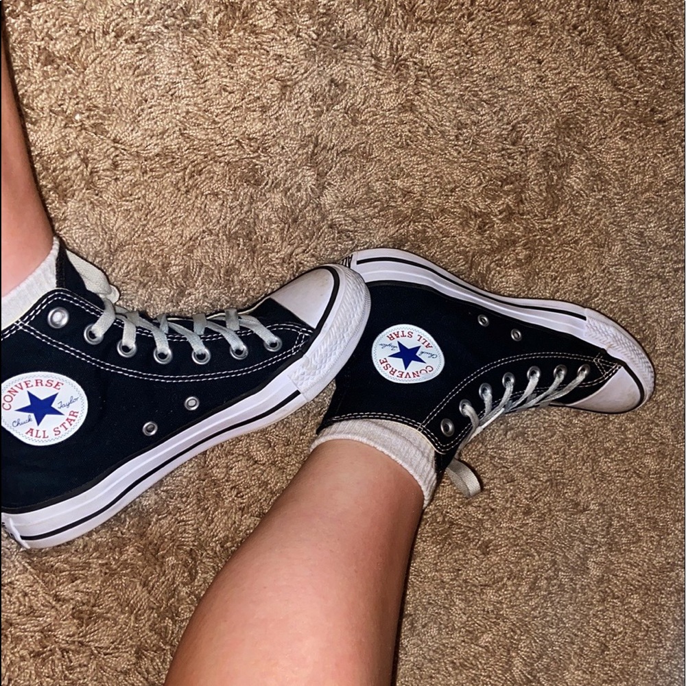 high top black converse!size 4.5 in men&6.5 ladies